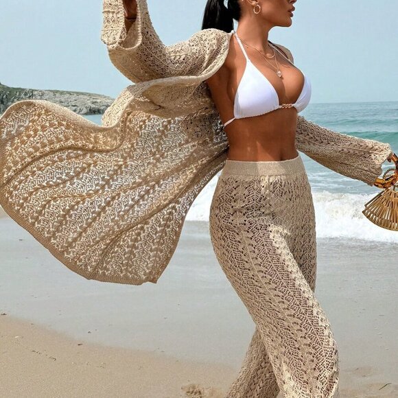 Camel Boho Women's Shiny Cover Up Set - Picture 6 of 7